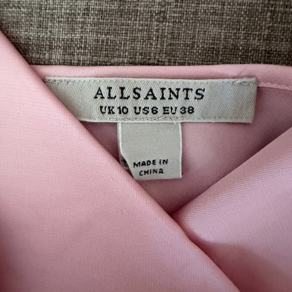 AllSaints Pink Cowl Neck Slip Maxi Dress - Picture 2 of 3